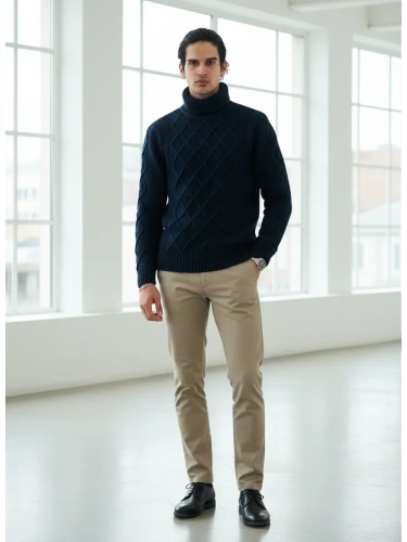 Свитер мужской с горлом теплый шерстяной фото 3