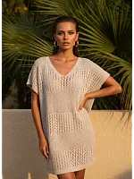 Пляжная туника накидка на купальник вязаная