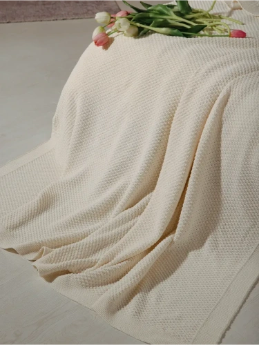 Плед 220х240 на кровать диван покрывало вязаный Хлопок 100 % фото 3