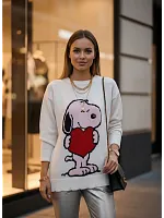 Свитер оверсайз теплая аниме с принтом Snoopy