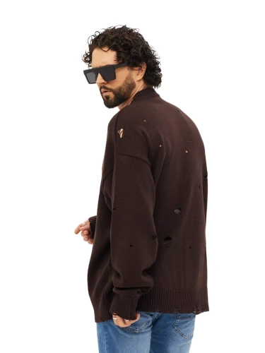 Свитер оверсайз рваный женский и мужской теплая унисекс фото 6