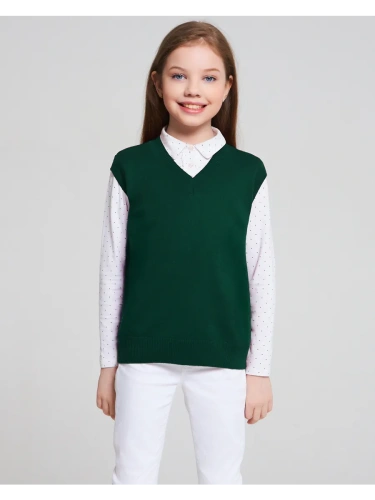 Жилет для девочки мальчика зеленый жилетка школьный