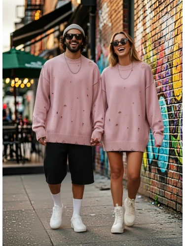 Свитер оверсайз рваный женский и мужской теплая унисекс фото 6