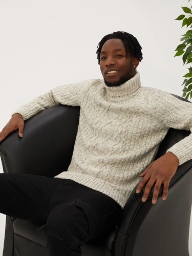 Свитер мужской с горлом теплый шерстяной фото 2