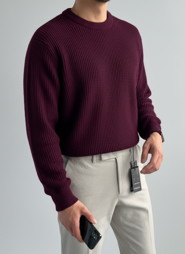 Свитер оверсайз теплый вязаный джемпер