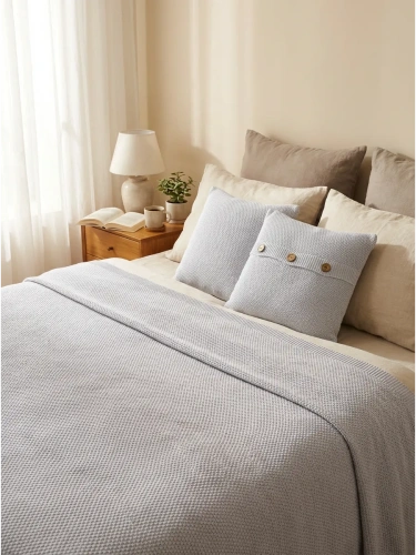 Плед 160х220 покрывало на диван кровать вязаный хлопок 100% фото 10