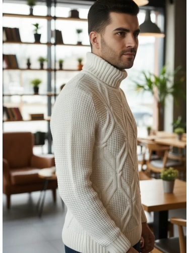 Свитер с горлом теплый шерстяной фото 6