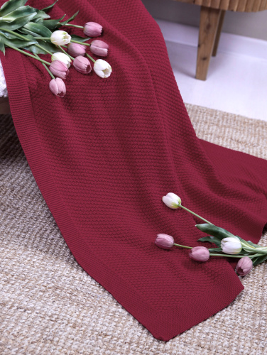 Плед 220х240 на кровать диван покрывало вязаный Хлопок 100 % фото 4