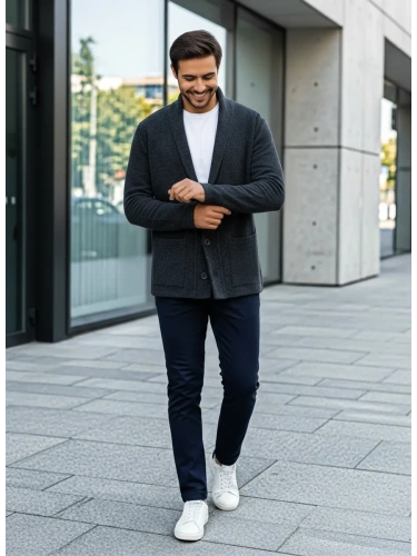 Кардиган на пуговицах длинный повседневный накидка удлиненный фото 5