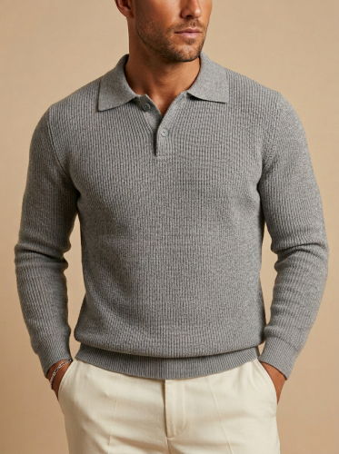 Свитер оверсайз теплый вязаный на пуговицах с воротником фото 2