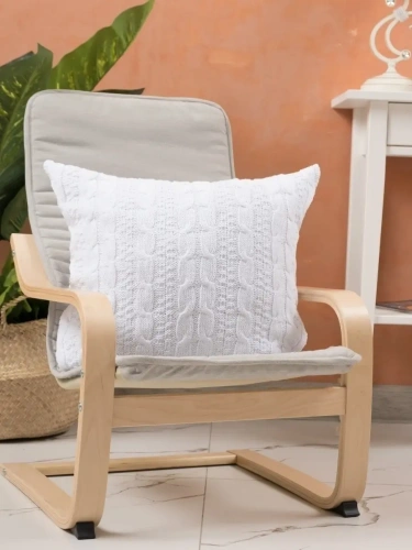 Наволочка декоративная вязаная для подушки 45 x 45 см хлопок фото 2