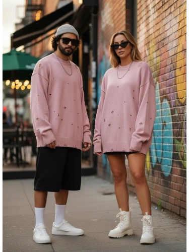 Свитер оверсайз рваный женский и мужской теплая унисекс фото 5