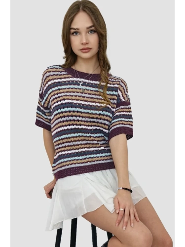 Кофта нарядная оверсайз укороченный ажурная кружевная сетка фото 3