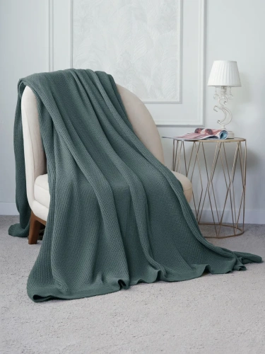 Плед 240х260 на кровать диван покрывало вязаный Хлопок 100 % фото 4