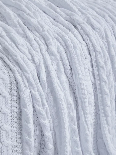 Плед 180x220 на кровать диван покрывало вязаный хлопок 100% фото 4