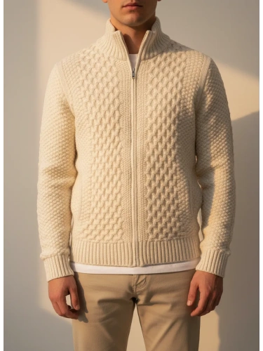 Кардиган мужской на молнии Жакет вязаный шерстяной Кофта фото 3