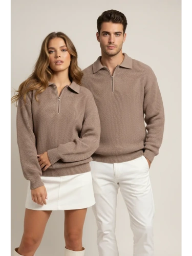 Свитер оверсайз теплый вязаный на молнии с воротником