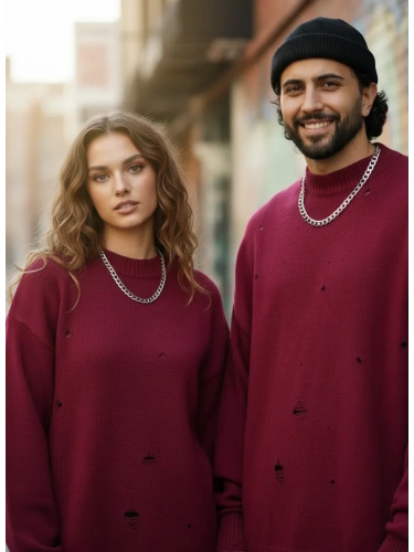 Свитер оверсайз рваный женский и мужской теплая унисекс