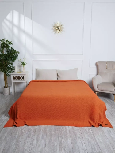 Плед 220х240 на кровать диван покрывало вязаный Хлопок 100 % фото 6