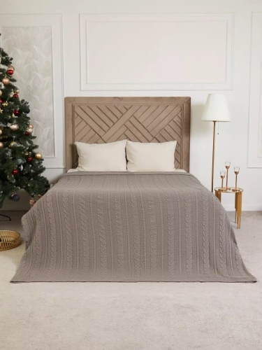 Плед 180х220 на кровать диван покрывало вязаный Хлопок 100 % фото 5