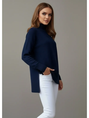 Свитер оверсайз с горлом теплый шерстяной Джемпер фото 5