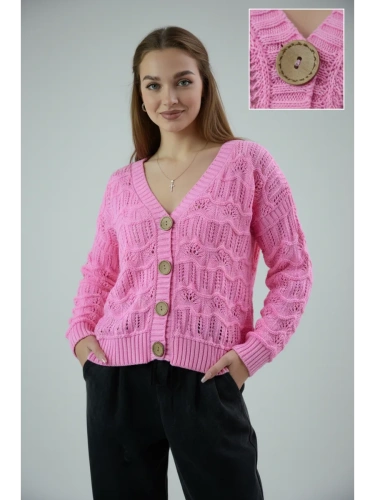 Кардиган женский кроше укороченный оверсайз фото 2