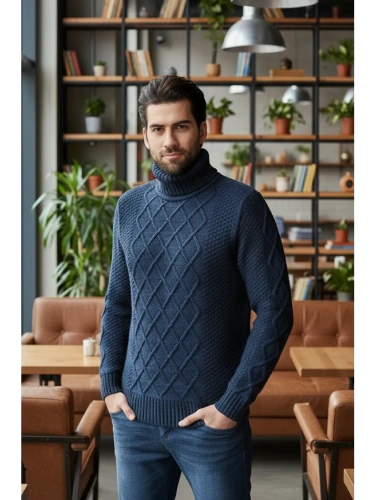 Свитер мужской с горлом теплый шерстяной фото 7