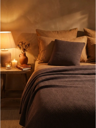 Плед 160х220 покрывало на диван кровать вязаный хлопок 100%