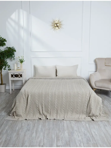 Плед 160х220 на кровать диван покрывало вязаный Хлопок 100 % фото 3