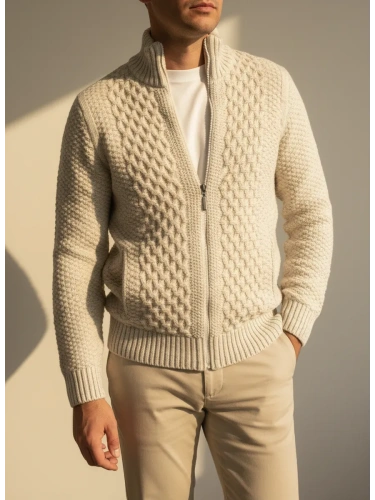Кардиган мужской на молнии Жакет вязаный шерстяной Кофта