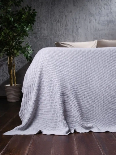 Плед 180х220 на кровать диван покрывало вязаный Хлопок 100 % фото 2