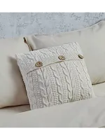 Наволочка декоративная вязаная для подушки 45 x 45 см хлопок