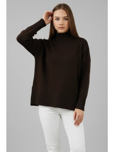 Свитер оверсайз с горлом теплый шерстяной Джемпер