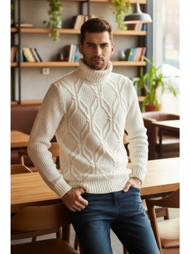 Свитер с горлом теплый шерстяной фото 3