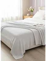 Плед 180х220 на кровать диван покрывало вязаный Хлопок 100 %