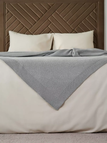 Плед 240х260 на кровать диван покрывало вязаный Хлопок 100 % фото 3