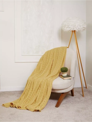 Плед 160х220 покрывало на диван кровать вязаный хлопок 100% фото 2