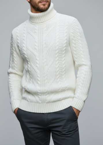 Свитер мужской с горлом теплый шерстяной фото 3