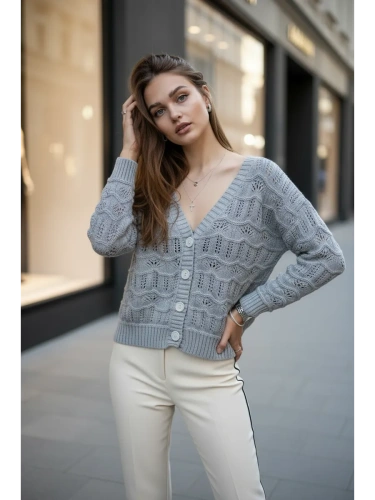 Кардиган женский кроше укороченный оверсайз фото 6