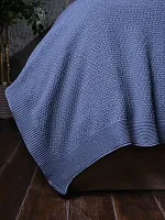 Плед 160х220 покрывало на диван кровать вязаный хлопок 100%