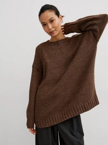 Свитер женский оверсайз шерстяной Кофта свободного Джемпер фото 7