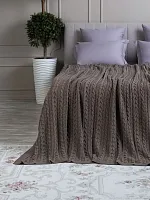 Плед 220x240 на кровать диван покрывало вязаный хлопок 100%