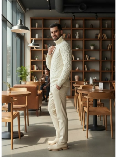 Свитер мужской с горлом теплый шерстяной фото 3