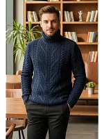 Свитер мужской с горлом теплый шерстяной