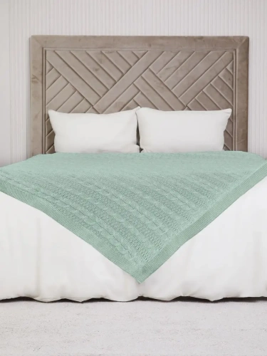 Плед 160х220 покрывало на диван кровать вязаный хлопок 100% фото 4