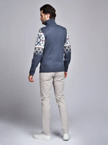 Свитер мужской с горлом теплый шерстяной фото 4