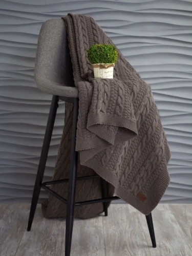 Плед 220x240 на кровать диван покрывало вязаный хлопок 100% фото 4