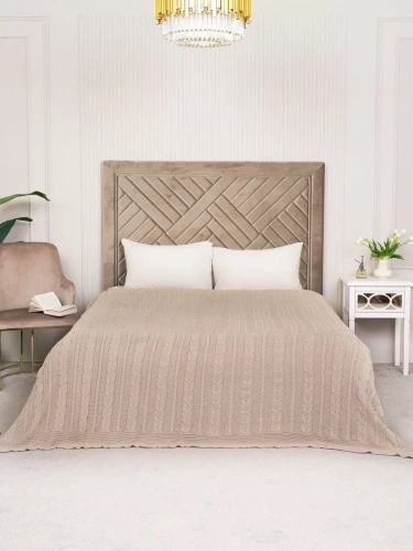 Плед 200х220 на кровать диван покрывало вязаный Хлопок 100 % фото 2