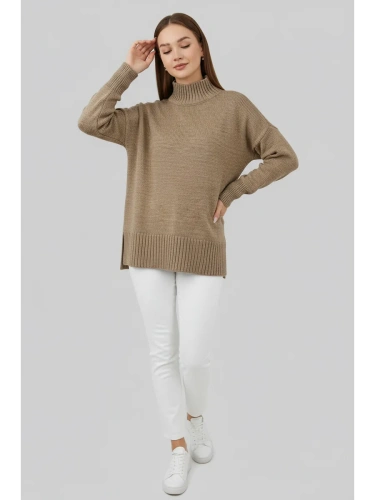 Свитер оверсайз с горлом теплый шерстяной Джемпер фото 3