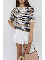 Кофта нарядная оверсайз укороченный ажурная кружевная сетка